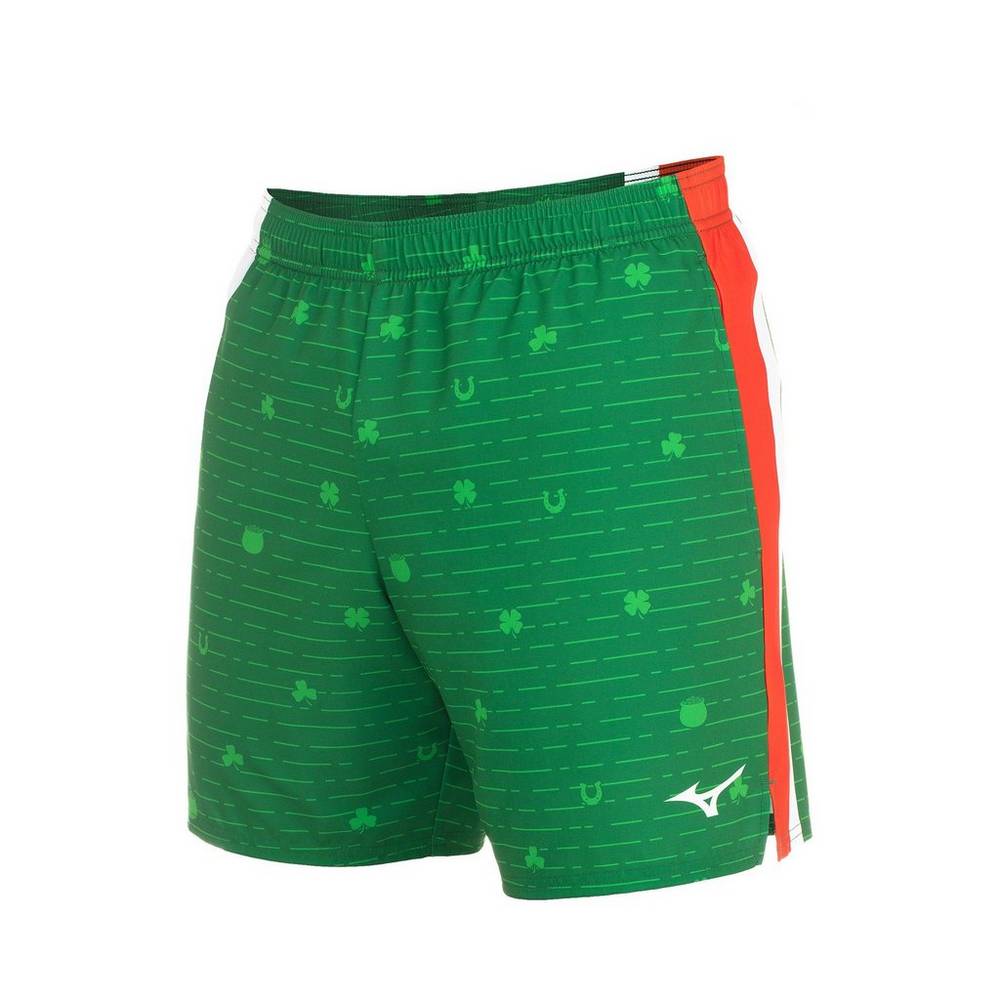 Pantalones Cortos Mizuno Printable 7" Para Hombre Verdes 7083162-GP